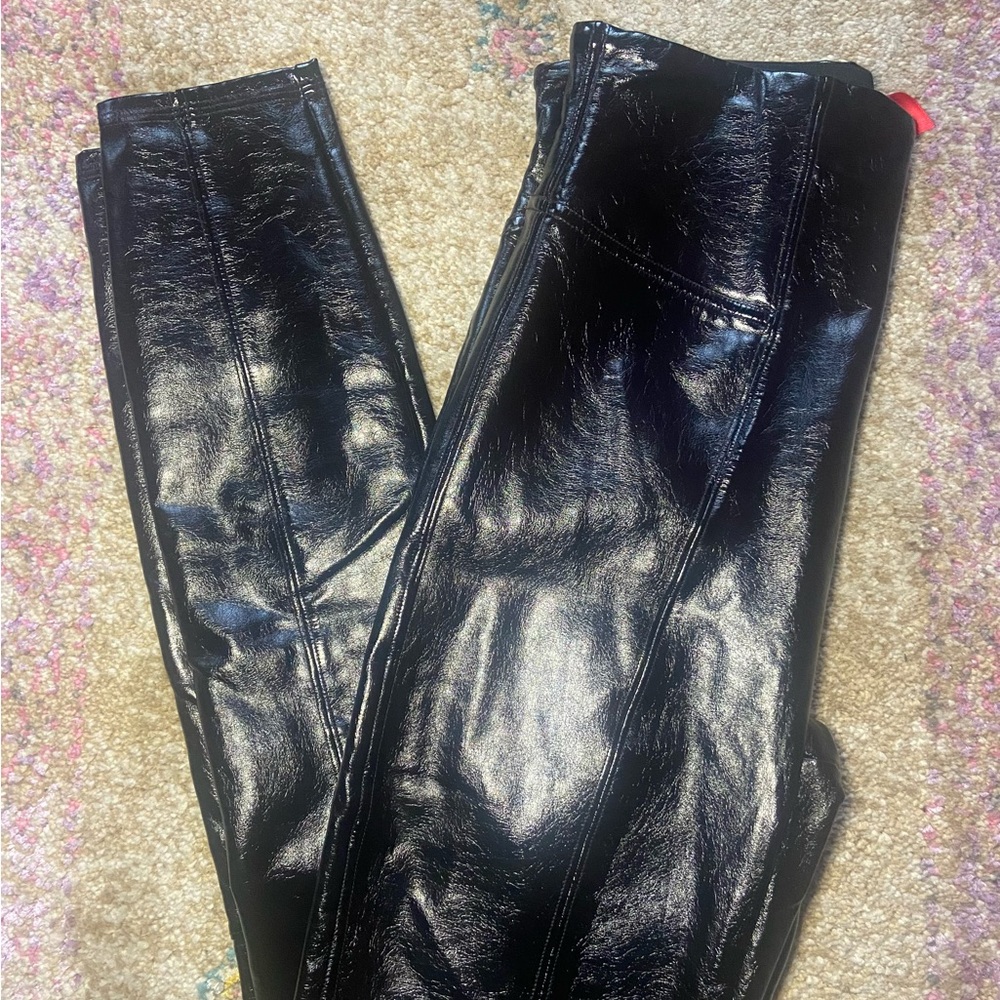 SPANX Faux Patent Leather Leggings S/P Tall